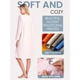 thumbnail image 3 of Casual Nights Women's Fleece Long Sleeve Nightgown, Floral Microfleece Sleepwear with Lace Trim and 3-Button Crew Neck, Sparkle Pink XX-Large, 3 of 6
