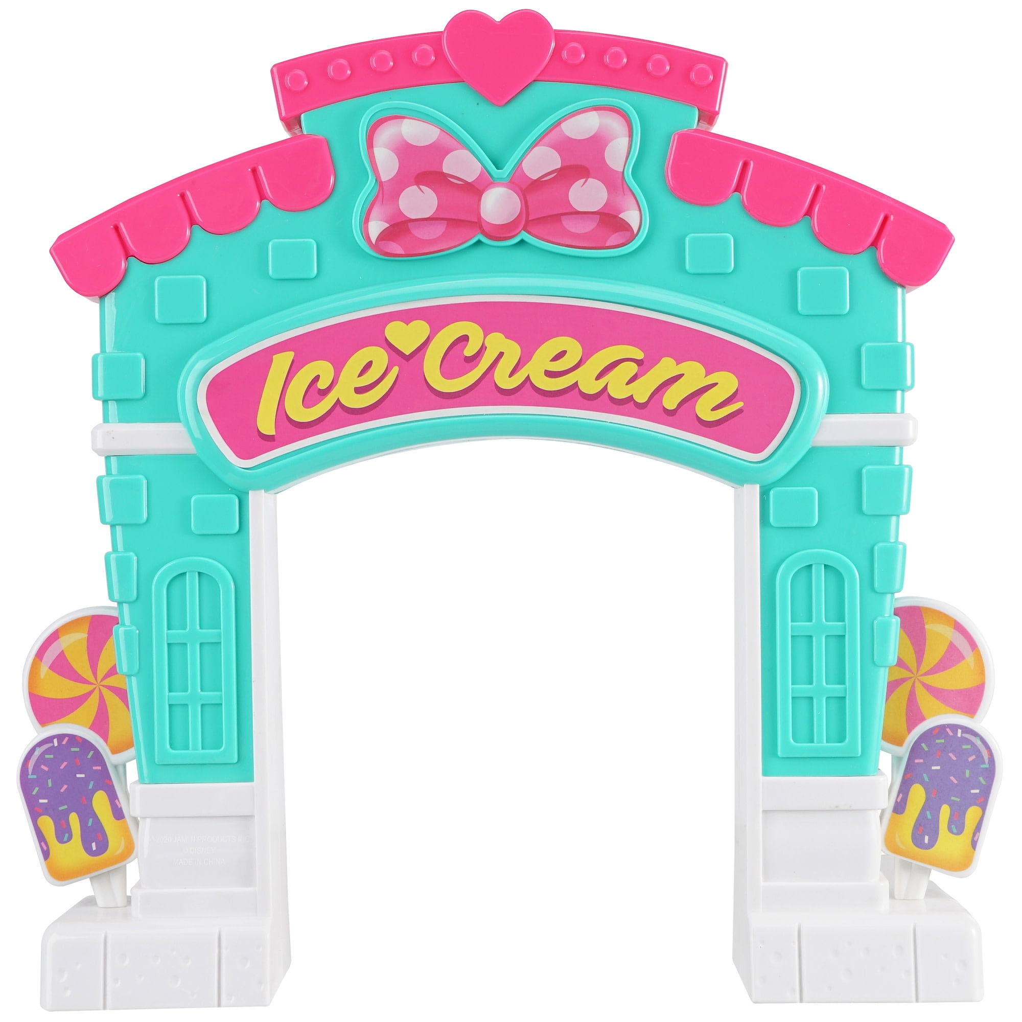 Disney Junior: R/C Track Set - Minnie Mouse Ice Cream Shop - 5.5" Remote Control Truck, 2.4 GHz Vehicle, Race Course Pieces & Accessories, Kids 3+
