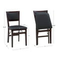 thumbnail image 5 of Linon Triena Set of 2 Folding Chairs Brown Faux Leather Back/Seat in Merlot Wood, 5 of 18