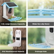 Naipo Smart Bird Feeder Camera, Outdoor Bird Watching Camera Auto Capture Bird Videos & Motion Detection, Ideal Present for Bird Lover, Blue