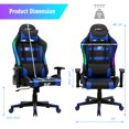 thumbnail image 2 of Gymax Gaming Chair Adjustable Swivel Computer Chair w/ LED Lights & Remote Blue, 2 of 10