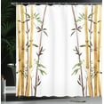 thumbnail image 4 of Ambesonne Asian Themed Shower Curtain, Simple Watercolor Leaf, 69"Wx75"L, White Brown Cream, 4 of 5