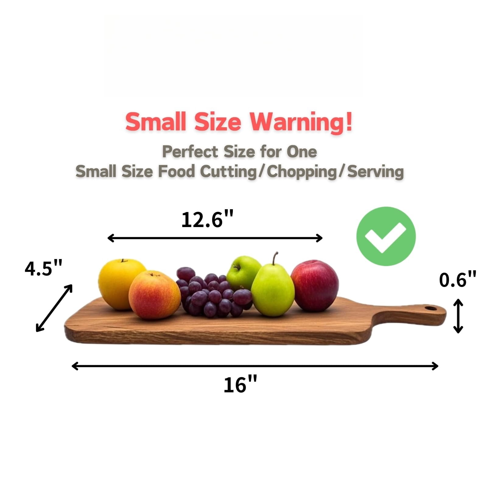 Acacia Wood Serving Board with Handle, Small Size 11" x 8"- Wooden Cutting Chopping Board for Meat, Vegetables, Bread, Charcuterie, Cheese Board - Food Serving Tray for Kitchen Appetizers