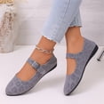 thumbnail image 4 of Ballet Flats for Women Womens Flats Casual Shoes Women Women's Shoes Versatile One Strap Ballet Flat Slip On Loafers for Women Comfortable Two Way Wear Everyday Casual Shoes Light Gray 9.5, 4 of 6
