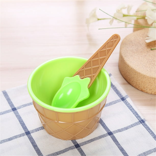VBXOAE Lovely Ice Cream Bowl Spoon Set, Dessert Bowl DIY Ice Cream