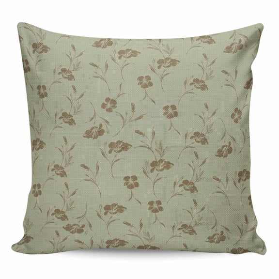 Sage Green Floral Pillow Covers 26x26 Inch Decorative Throw Pillow Cover, Vintage Spring Botanical Flowers Sofa Pillowcases Accent Cushion Case Home Decor Bedroom Living Room