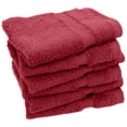thumbnail image 2 of Luxury Hotel & Spa Collection, 100% Turkish Cotton 700 GSM Cloth, for Body wash, Makeup Remover & Facial Cleaning, face, Dobby Border Soft washcloths Towel Set 13" X 13", Cranberry, Set of 6, 2 of 5