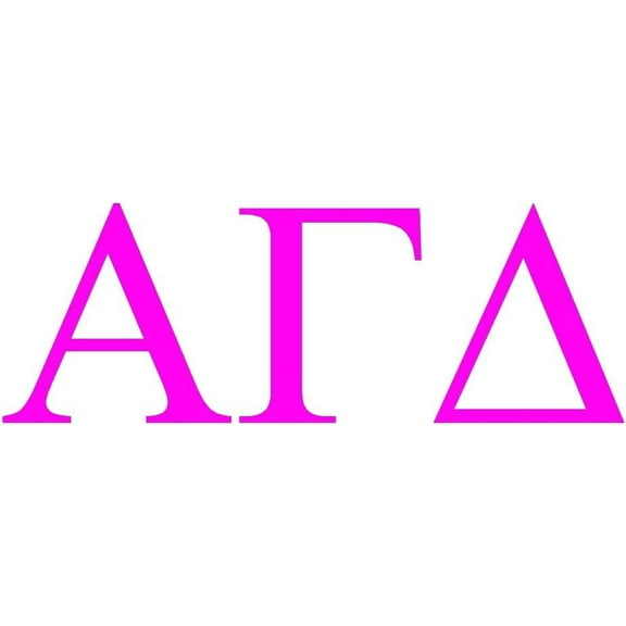 2 Pack - StickerDad® Alpha Gamma Delta Sorority V1 - Greek Vinyl Decal by StickerDad® - Size: 6", Color: Hot Pink - Windows, Walls, Bumpers, Laptop, Lockers, etc.