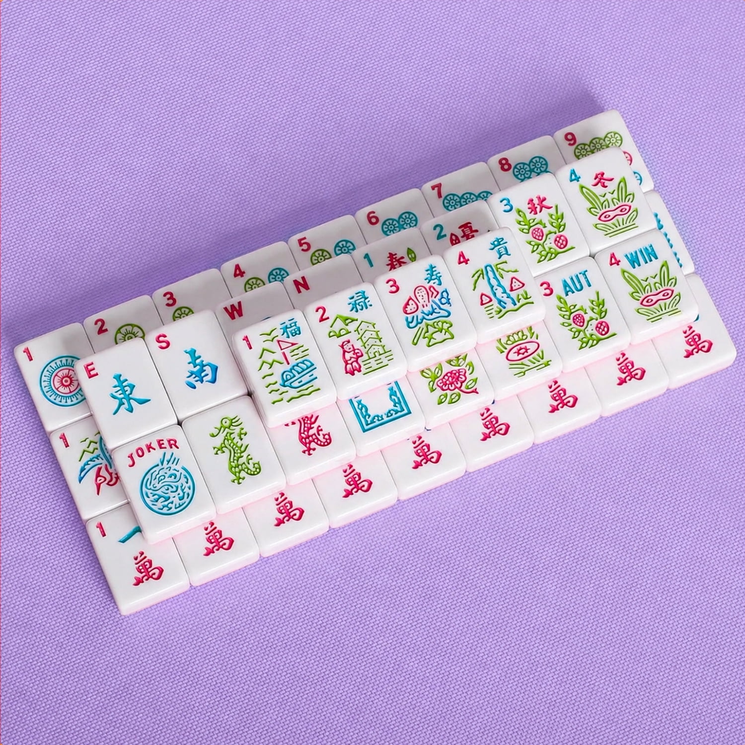 American Mahjong Set - Vibrant 166-Tile 1.2" (30mm) Complete Cotton Candy Collection with PVC Mahjong Bag