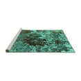 thumbnail image 2 of Ahgly Company Machine Washable Indoor Rectangle Oriental Turquoise Blue Industrial Area Rugs, 2' x 5', 2 of 4