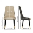 thumbnail image 5 of Wisfor 2PCS Accent Dining Chairs Kitchen Cafe Dining Chairs Wooden Legs Faux Leather Cover, Light khaki & Grey Colour, 5 of 12