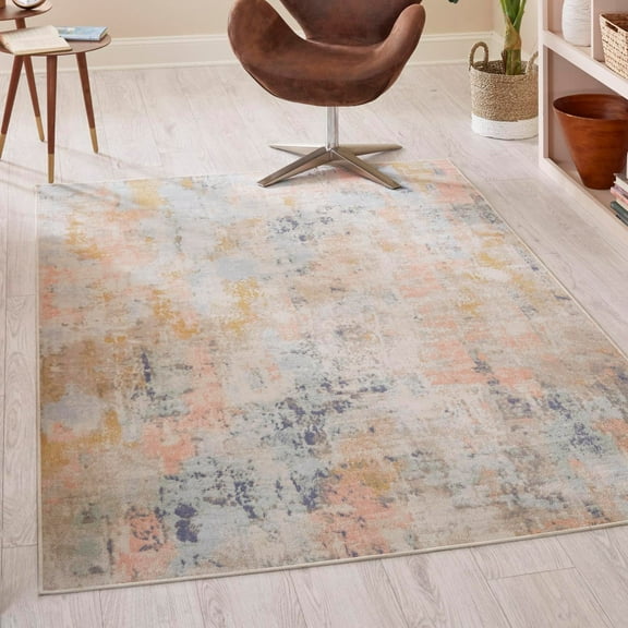 Unique Loom Lotus Collection Area Rug - Royal (9' x 12' Rectangle Multi/Ivory)