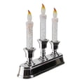 thumbnail image 2 of Northlight 9" LED Lighted 3-Tier Silver Glitter Candelabra Christmas Decoration - White/Silver, 2 of 3