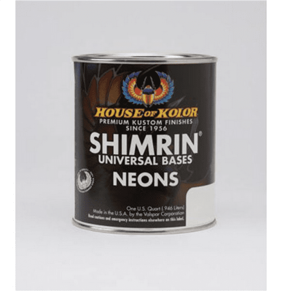 House Of Kolor SHIMRIN NE508-Q01 NEONS Series Universal Basecoat, 1 qt Can, Chartreuse