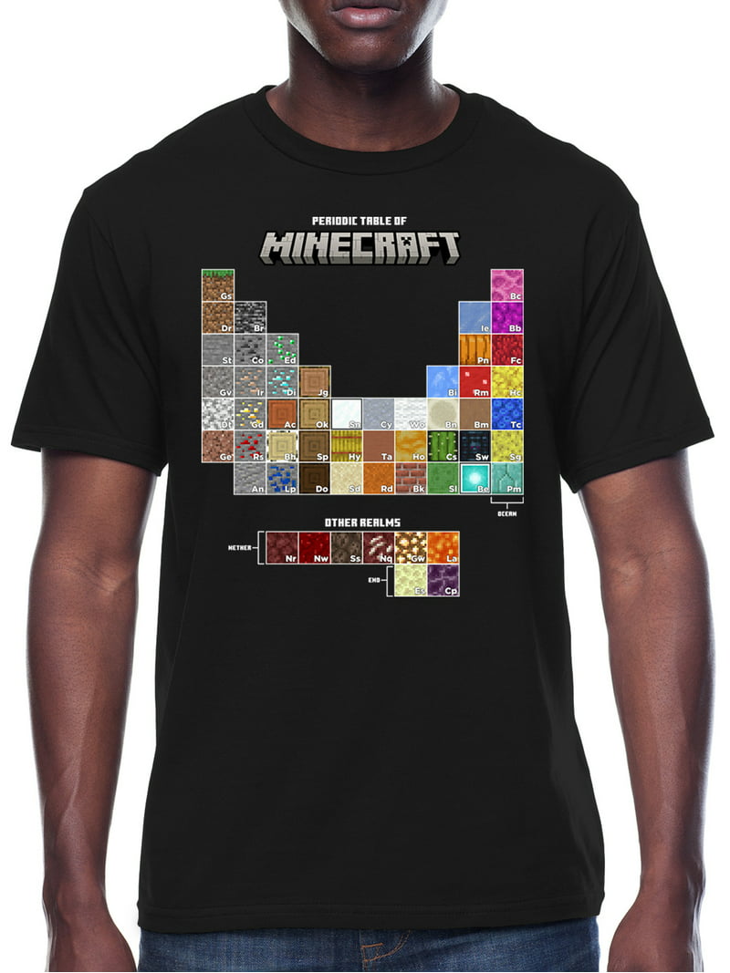 farvestof forslag Skat Minecraft Men's & Big Men's Period Table Graphic Tee Shirt, S-3XL, Gamer Mens  T-Shirts - Walmart.com