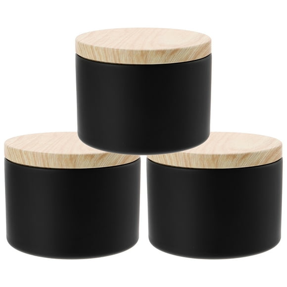 Shisuyan Candle Cans Iron Wood Graining Cover 3Pcs 3.1In