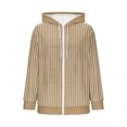 thumbnail image 6 of Kinrui Womens Zip Up Striped Hoodies Casual Long Sleeve Thin Fleece Lined Sweatshirts Fall Winter Track Jackets with Pockets XL, 6 of 6