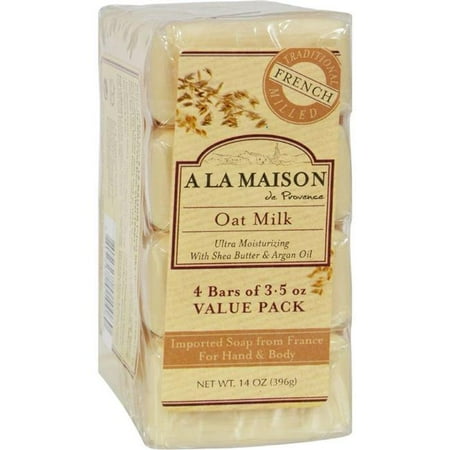 - A La Maison HG1015700 Oat Milk Bar Soap, Pack of 4