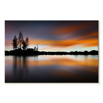 Elephant Stock Smooth Waters Lake Tahoe Wall Art - Horizontal Canvas Wall Art - Living Room Wall Decor - Nature Canvas - Black And Purple Decor - 12" x 8"