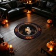 thumbnail image 5 of Halloween 3D Optical Illusion Round Area Rug, 24in Ghost and Spirit Stone Well Visual Floor Mat, Washable Decorative Carpet for Entryway, Bedroom, Porch & Halloween Party Decor (A), 5 of 7