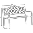 thumbnail image 3 of Gardenised Outdoor Garden Patio Steel Park Bench Lawn Decor with Cast Iron Back, Black Seating bench for Yard, Patio,, 3 of 5