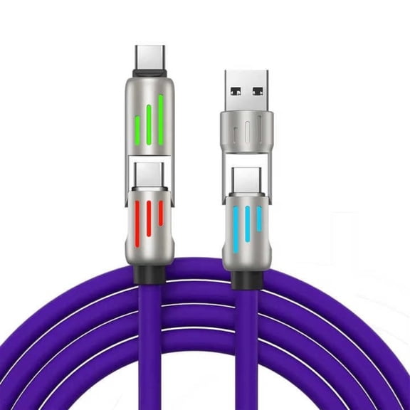 Khlethos 4-in-1 Fast Charging Cable 240W 6A, 180° Rotating Type C Cord 1m/3.28 FT.
