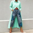 thumbnail image 5 of Long Sleeve Shirts for Women, Women's Linen Button Front Shirt Maxi Dress Long Sleeve Lapel Casual Solid Oversized Vacation Dresses with Pockets, 5 of 9