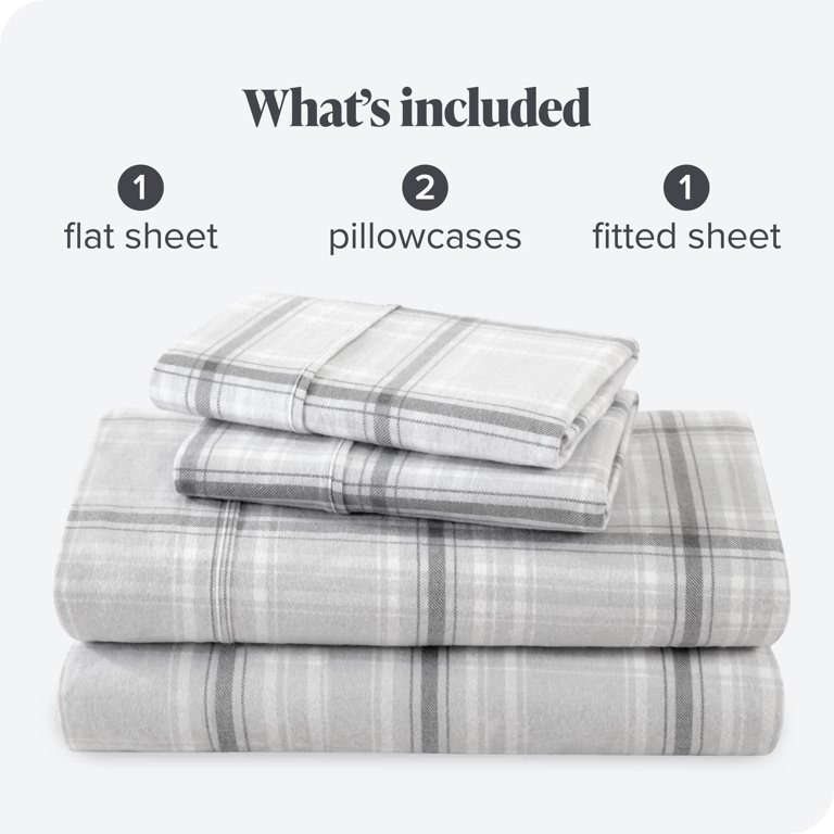 Bare Home Ultra-Soft Sheet Set - Premium 1800 Collection - Deep Pockets -  4-Pieces - Queen, Tartan Plaid 