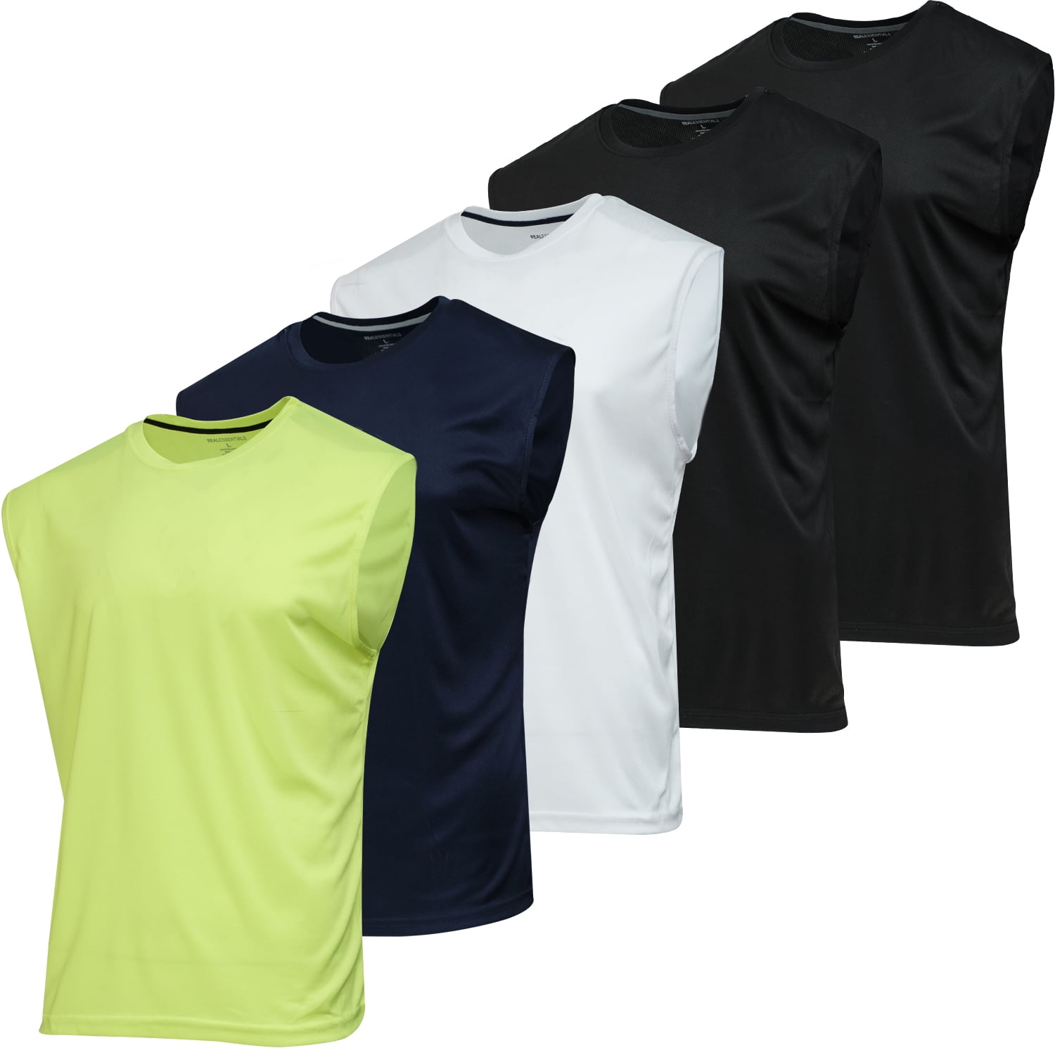 5 Pack: Men's Mesh Active Athletic Tech Tank Top - Workout & Training ...
