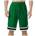 thumbnail image 2 of Mens Basketball Shorts Male Summer Thin Breathable High Street Solid Color Basketball Sports Cropped Pants Mens Jogger Sweatpants Green XXL, 2 of 4