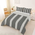 thumbnail image 3 of Castle Fairy Minimalist Thin Vertical Stripe Queen Comforter Set 3 Pieces,Geometric Wide Band Comforter Sets Queen,Black Greige,Reversible,1 Comforter and 2 Pillowcases, 3 of 6