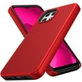 thumbnail image 3 of For HMD Vibe Dual Layer Slim & Tough Hybrid Shockproof Heavy Duty TPU Matte with Textured Rugged Shell Protection Phone Case Cover by Xpression - Red, 3 of 8