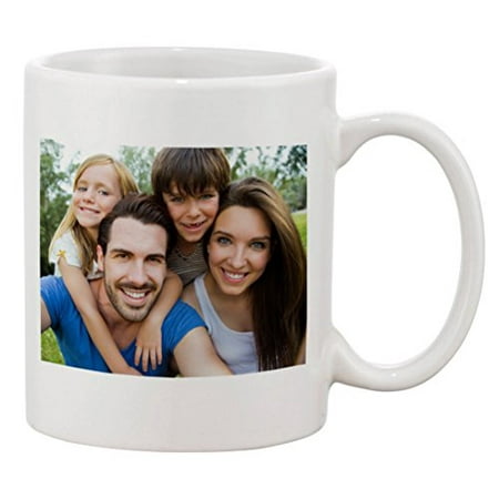 Personalized Ceramic Gifts Personalized Add Your Custom Text and Photo White Ceramic 11 Oz Coffee Mug Customizable Gift ()