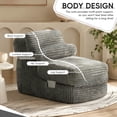 thumbnail image 5 of ANPOO 82" Single Corduroy Convertible Sleeper Sofa - Folding, Pillow Included, Back Support, Side Pocket, Zippers, Handles and Straps, Portable for Living Room & Bedroom, Light Gray, 5 of 9