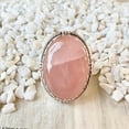 thumbnail image 2 of Rose Quartz Gemstone Ring, Statement Handcrafted Ring. made In 925 Sterling Silver. Boho Ring, Pink Stone Ring, Boho Jewelry Gift For Her,.., 2 of 4