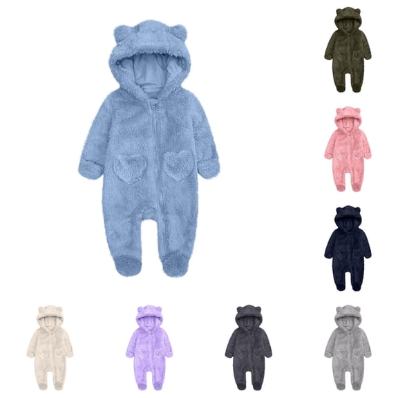 Vrotazzy Girls Romper Jumpsuit for Toddler and Little Girls Winter Warm Hooded Playsuit for Daily Casual Indoor Outdoor Activities and Party