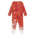 thumbnail image 3 of Renewold Music Note Snowflake Sleepwear for Girls Boys Red Long Sleeve Pajama Durable Christmas Long Pants Pullover Tops Soft Sleepwear Set 2 Pieces Thermal Athletic Clothing Size 5-6, 3 of 5