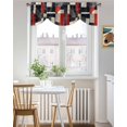 thumbnail image 3 of Abstract Color Block Tie Up Valances Curtain, Gray White Geometric Black Striped Kitchen Valances for Windows Decor, Rod Pocket Short Curtains Set for Bedroom/Bathroom, 42"x12", 3 of 9