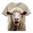 thumbnail image 6 of Xdegoge Kids Boys Girls 3D Animal Graphic T-Shirt Funny Sheep Print Short Sleeve Crewneck Novelty Summer Casual Tees Tops, Size 5-6, 6 of 6