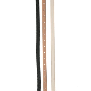 No Boundaries Women's 3 for 1 Belts, Ivory/Caramel/Black, XXXL