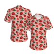 thumbnail image 3 of Yiaed Tomatoes Print Women's T Shirt V-Neck Short Sleeve Shirt Casual Breathable Tee Summer Tops-Large, 3 of 5