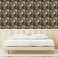 thumbnail image 3 of Ambesonne Halloween Peel & Stick Wallpaper for Home, Pumpkin Cat Witch Hat Art, 13"x36", Dark Purple Pale Orange, 3 of 5