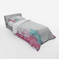 thumbnail image 2 of Ambesonne Flower Bedding Set 3 Pcs, Bouquet of Hibiscus Art, Twin, Turquoise Pale Pink, 2 of 2
