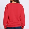 thumbnail image 4 of Sweatshirt for Women Long Sleeve Crewneck Oversized Pullover Tops Fall Casual Solid Loose Fit Sweaters Red 2XL, 4 of 4