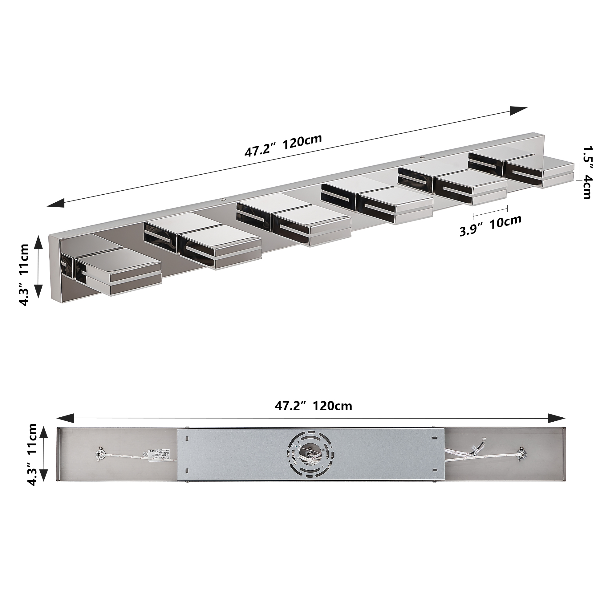 Leumius Modern 6-Light LED Vanity Light, Sleek Minimalist Design, Energy-Efficient, Easy to Install Wall Sconce for Mirror, Bathroom, Bedroom and Hallway Chrome