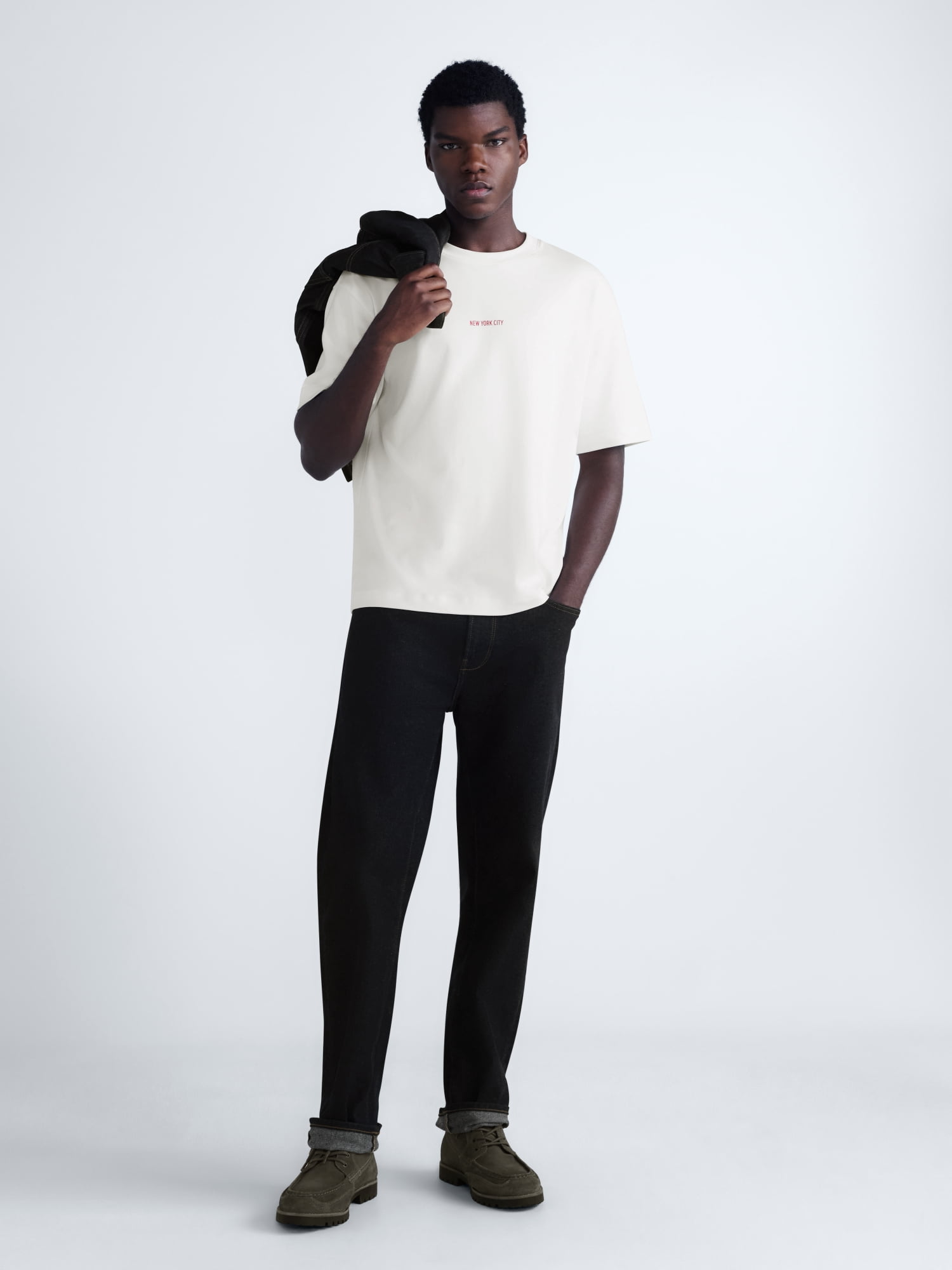 Free Assembly Men's NYC Front Back Graphic Cotton Tee with Short Sleeves, Sizes XS-XL