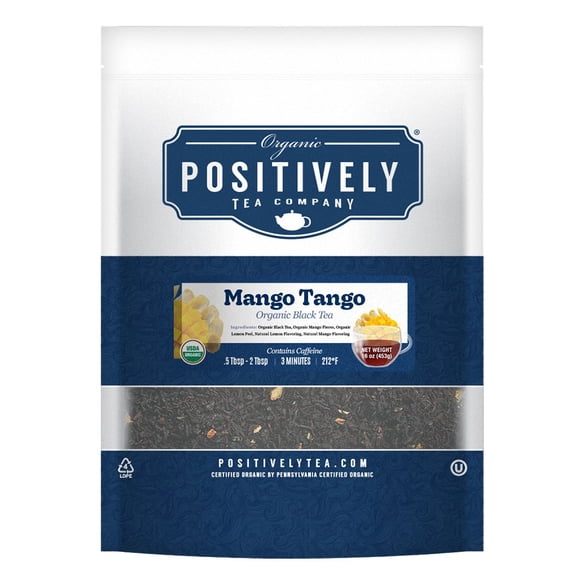 Positively Tea's Organic Mango Tango Black Tea, Loose Leaf, 1 Pound Bag