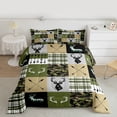 thumbnail image 3 of Homewish Rustic Camoflage Bedding Comforter Set, Hunting Wildlife Deer Twin Comforter Sets, Green Buffalo Patchwork Reversible Bedding Set, Ultra Soft Bedroom Decor, 2pcs, 3 of 9