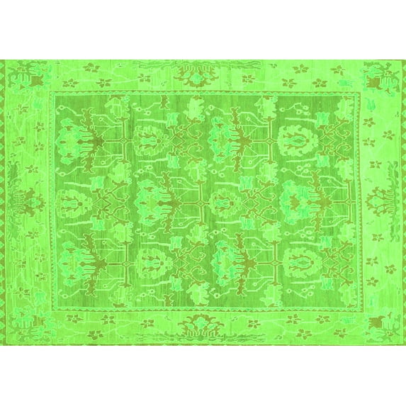 Ahgly Company Indoor Rectangle Abstract Green Modern Area Rugs, 4' x 6'