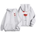 thumbnail image 4 of Womens Zip up Hoodie Christmas Funny Graphic Print Long Sleeve Jackets Xmas Holiday Funny Fall Winter Hooded Sweatshirts, 4 of 8
